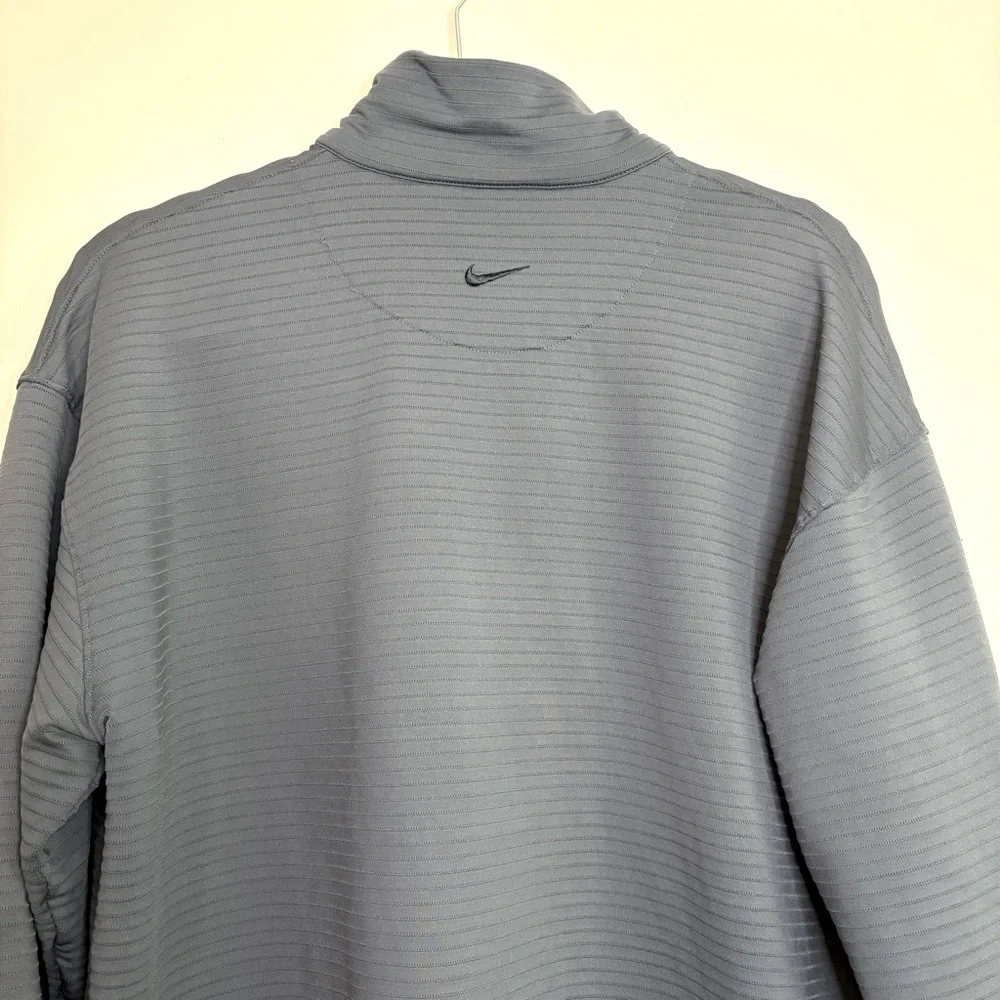 Nike Golf XL Blue Striped Snap Pullover Long Sleeve Shirt‎ Mock Neck